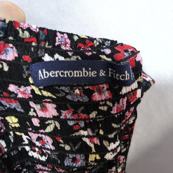 Abercrombie & Fitch Black Floral Overall Jumpsuit Petite Size SP - Picture 8 of 11